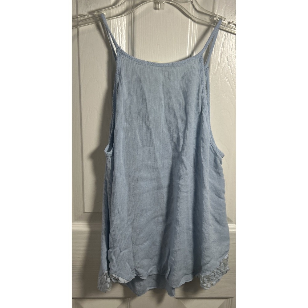 Mi Ami Eyelet Lace Blue Tank Top Womens S - Picture 6 of 6